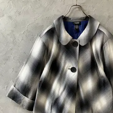 레어 사이즈 빈티지 자켓 옴브레 7부 소매 오버 사이즈 LO31