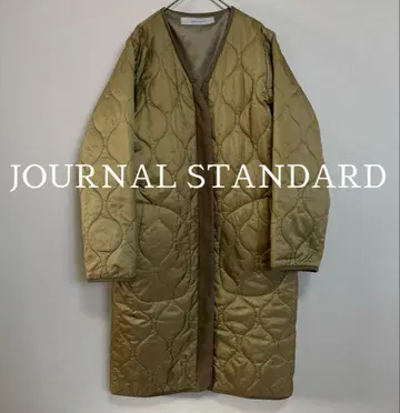 JOURNAL STANDARD 퀼팅 롱 코트 카키 계열 노카라