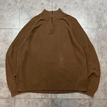 ROUTE 66 래글런 하프 지퍼 하이넥 니트 스웨터 US 구제 의류