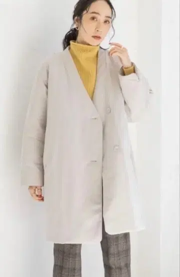 노카라 충전솜 코트 라이트 그레이