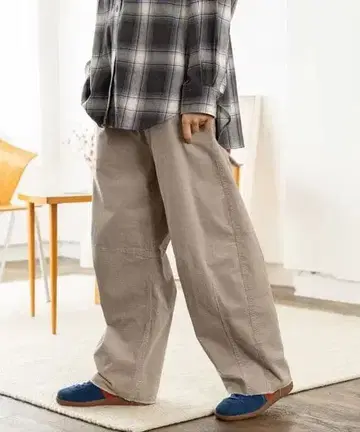 호뇨콜 커브 팬츠/베이지 블루 M 사이즈 2색 세트