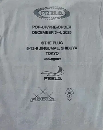 FEELS. 우에스기 슈헤이 팝업 티셔츠 L 화이트 미개봉 새상품