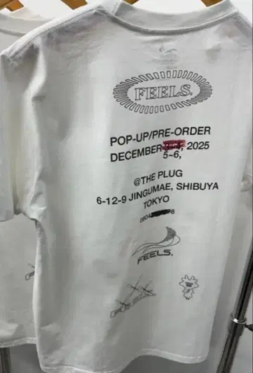 FEELS. 우에스기 슈헤이 팝업 티셔츠 L 화이트 미개봉 새상품