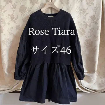 새상품급 빅 사이즈 로즈 티아라 니트 콤비 튜닉