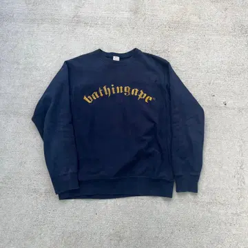 APE 네이비 맨투맨 CREEPER