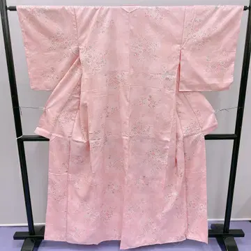 3772 폴리에스테르 코몬 이중 기모노 핑크색 벚꽃색 워셔블 기모노