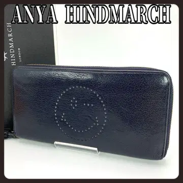 아니아 하인드마치 장지갑 지갑 스마일리 네이비 블랙