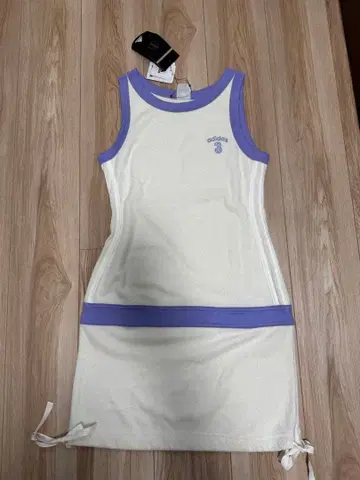 adidas 슬리브리스 원피스 M 사이즈 화이트/퍼플