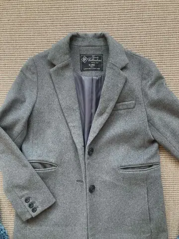 그레이 울 혼방 싱글 브레스 체스터 코트 38