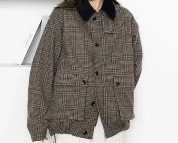 체크 무늬 코튼 혼방 자켓 RAGEBLUE