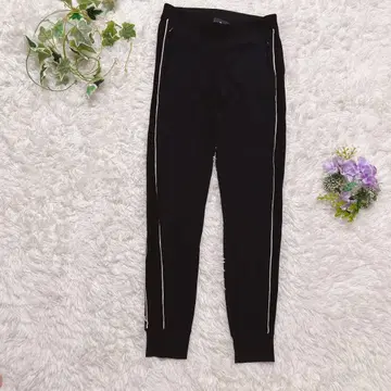 DESIGNERS REMIX 사이드 라인 블랙 팬츠 S