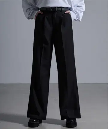 루즈 슬랙스 블랙