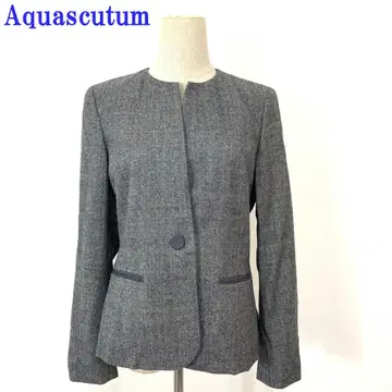 아쿠아 스큐텀 노카라 자켓 그레이 울 10 C4991