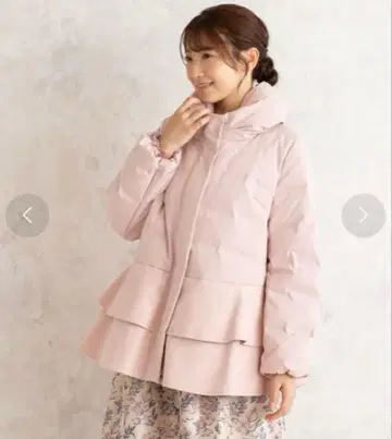 새상품 로즈 티아라 리본 옷깃 다운 코트 핑크