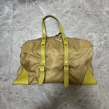 y2k 00's archive 나일론 가죽 더플백 베이지