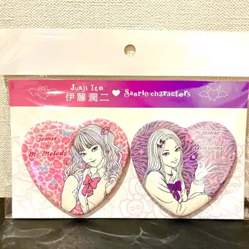 이토 준지 산리오 캐릭터즈 갸루 토미에 캔뱃지 마이멜로디 쿠로미