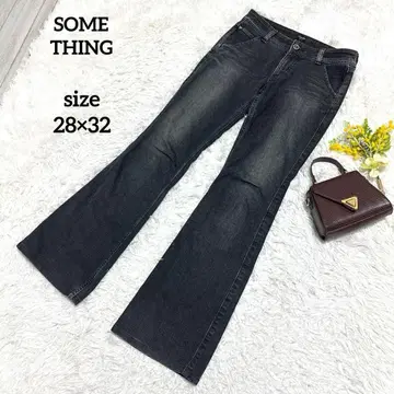 썸씽 비너스 데님 청바지 부츠컷 블랙 Y2K 슬림 레그