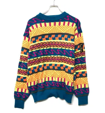Free Essel 90s 레트로 스키 구제 의류 자카드 보더 니트