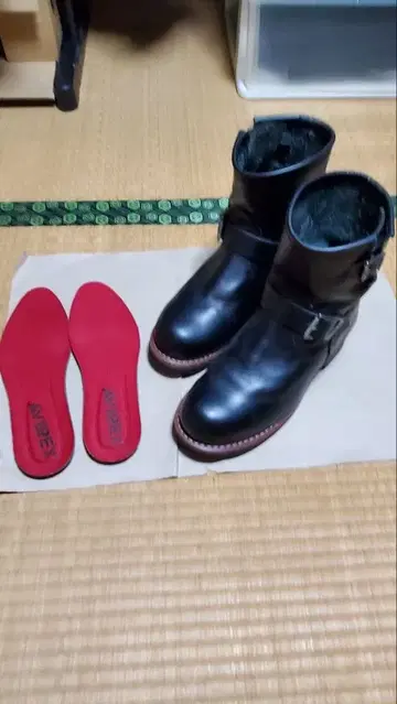 AVIREX 엔지니어 부츠 블랙 US7.5