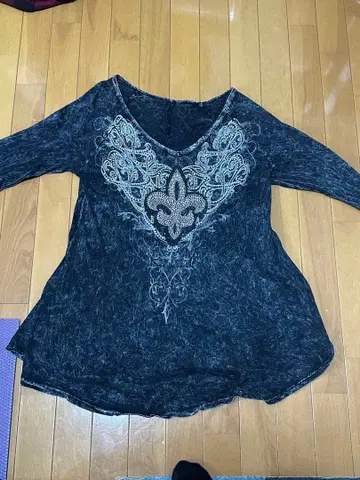 USA 제작 페어리 그런지 y2k 큐빅 블랙 워시 티셔츠