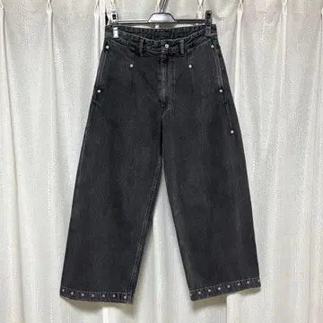 Omar Afridi RIVETED WIDE CROPPED DENIM