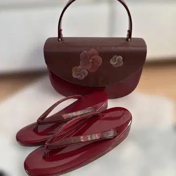 빨간색 꽃무늬 자수 일본 의류용 백과 조리 세트