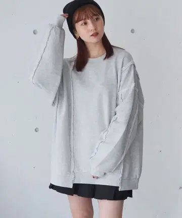 [ 2024AW ] tiptop 리메이크풍 쭈리 BIG 풀오버 그레이