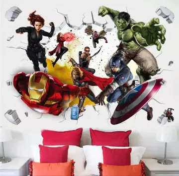 마블 어벤져스 월 스티커 벽 스티커 벽 씰 벽지