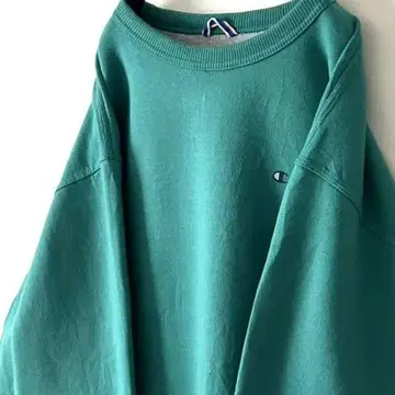 챔피온 로고 맨투맨 트레이닝복 L 그린 녹색 구제 의류