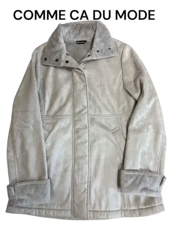 미사용품 COMME CA DU MODE 라이트 그레이 무스탕 코트 9호