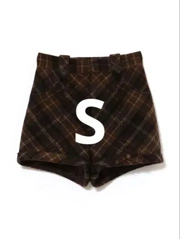 andmary Ribbon check mini pants S