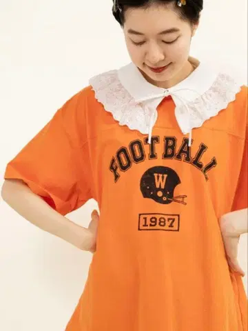 [ 미착용 ] CHILD WOMAN football 프린트 반팔 T셔츠