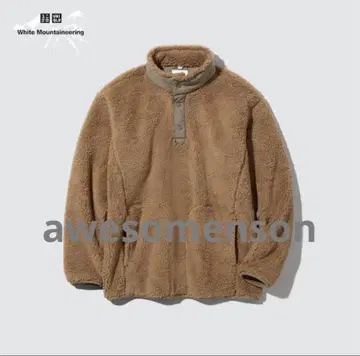 유니클로 화이트 마운티니어링 플리스 오버 사이즈 풀오버 XXL