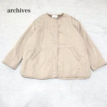 아카이브 충전솜 노카라 자켓 (M) 사이드 슬릿 경량 오버 사이즈