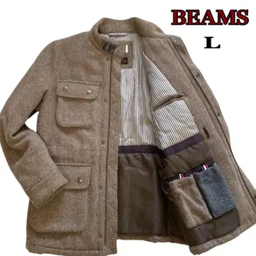 BEAMS L 이탈리아 원단 울 자켓 고급 방한 트위드 양질 고급
