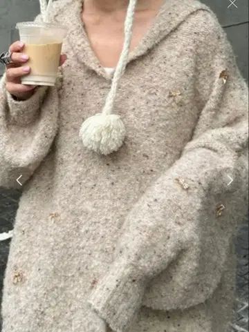 알리바이 더블 클로젯 리본 부클 니트 칼라 풀오버