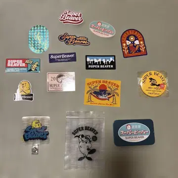 슈퍼 비버 스마트폰 홀더 본체, 스티커, 캔 배지, 캔 세트