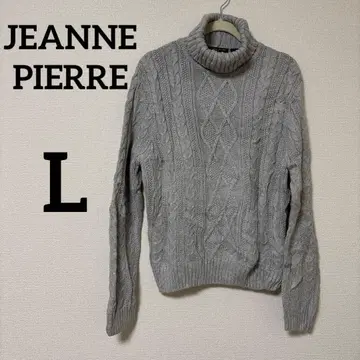새상품급 JEANNE PIERRE [ L ] 그레이 터틀넥 스웨터