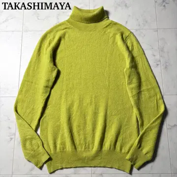 타카시마야 TAKASHIMAYA 캐시미어 100% 터틀넥 니트 L
