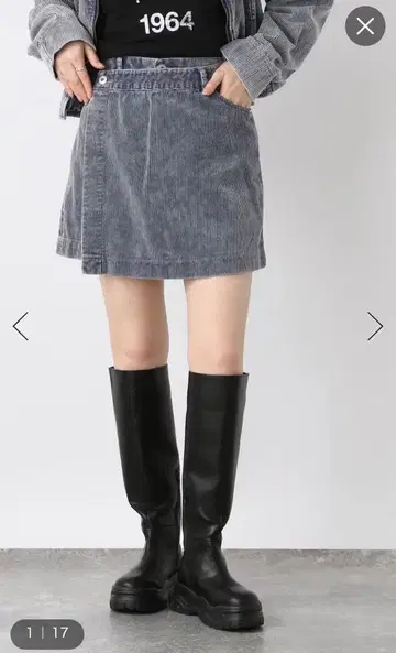 가공 코듀로이 치마바지 M