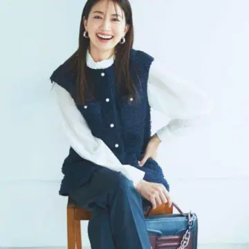 새상품 ANAYI 트위드 펄 베스트 샘플