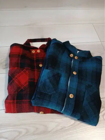 beams boy 빔즈 울 셔츠 빈티지 체크 셔츠 파랑