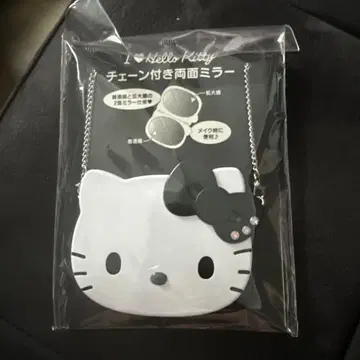 헬로키티 양면 거울 체인 포함 블랙