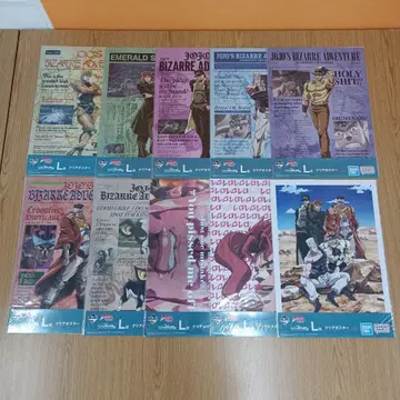 2 제일복권 죠죠의 기묘한 모험 L상 클리어 포스터 10종 세트 컴프