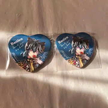 악마고양이 난자 미니게임 하트형 캔뱃지 바스티안