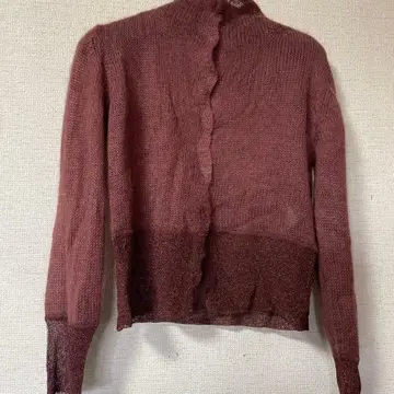 핑크 스캘럽 디자인 니트 긴팔