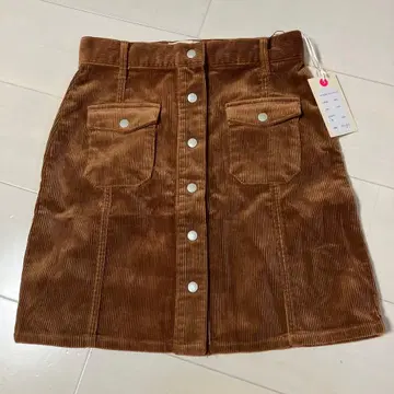 코듀로이 스커트 브라운 프리 사이즈