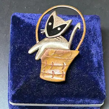 멕시코 silver 브로치 바스켓 고양이