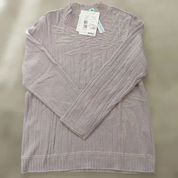 택 포함 새상품 착락미 연보라 리브 편직 스웨터 M