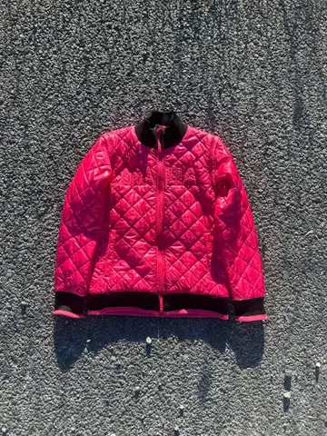 y2k 퀼팅 자켓 광택 더블 지퍼